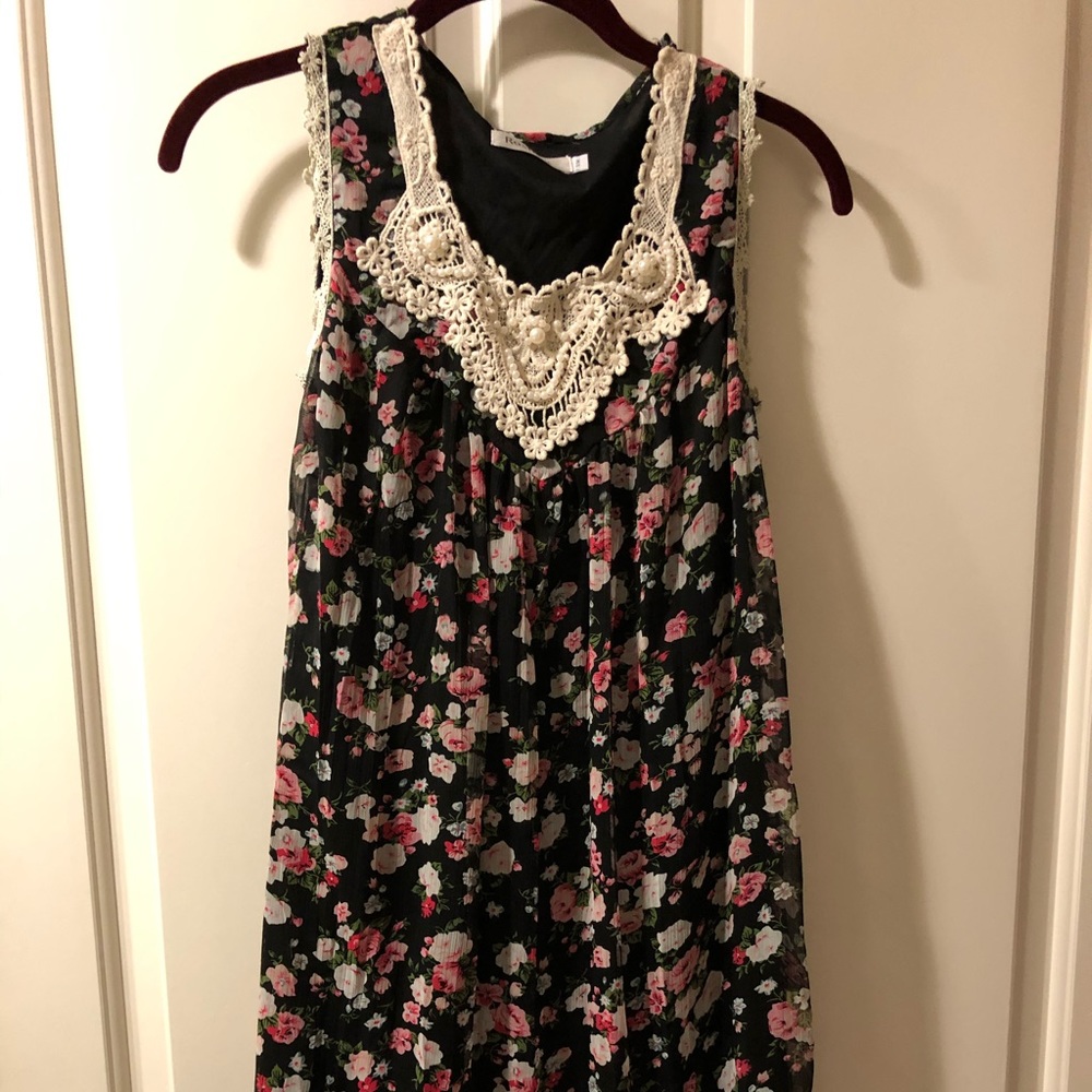 Floral / roses babydoll dress with slip